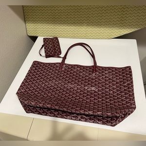 Maroon Goyard Canvas and Chevroches Calfskin St Louis Tote PM